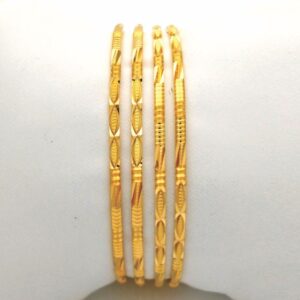 Gold hallmark plain bangle - go1211