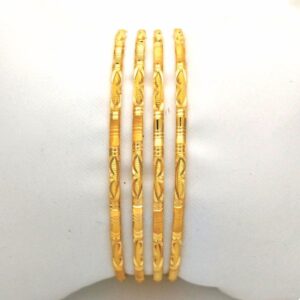 Gold hallmark plain bangle - go1210