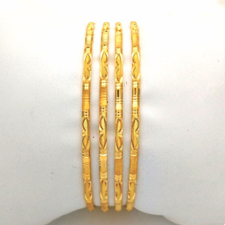 Gold hallmark plain bangle - go1210