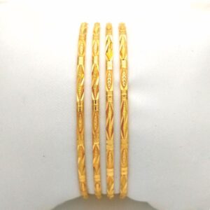 Gold hallmark plain bangle - go1209