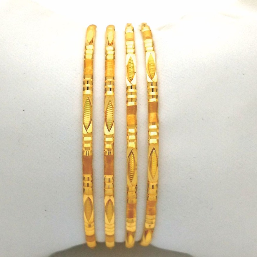 Gold Hallmark Plain Bangle - go1208