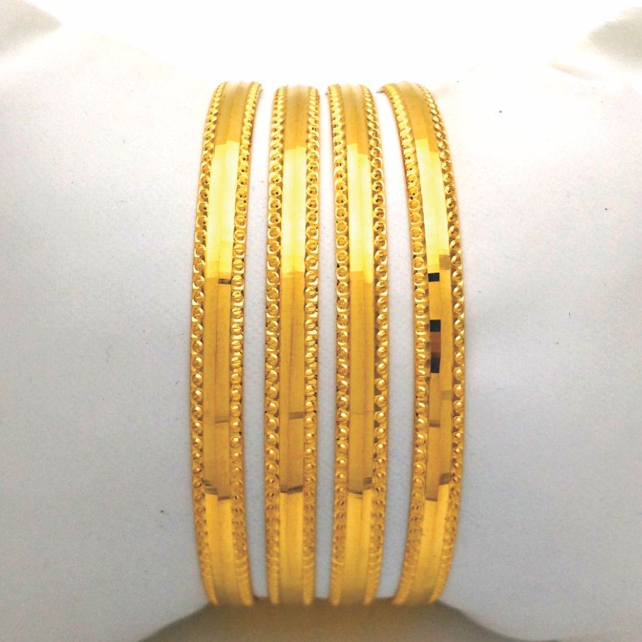 Gold Hallmark Plain Bangle - Po1207