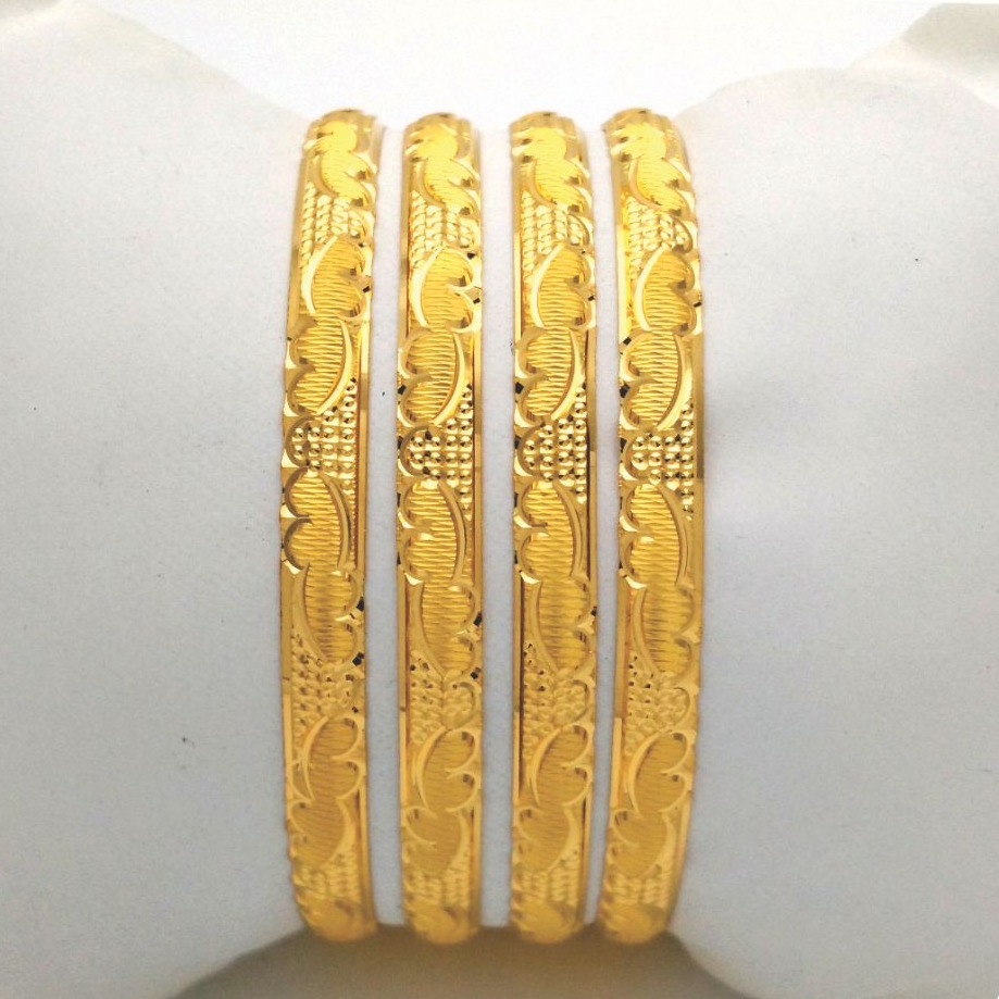 Gold Hallmark Plain Bangle - Po1206