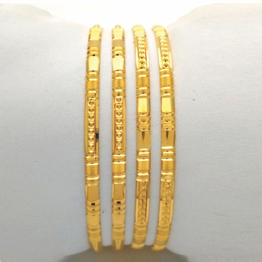 Gold hallmark plain bangle - dp1201