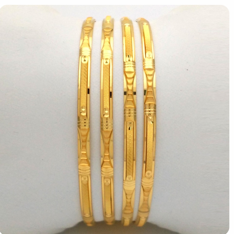 Gold hallmark plain bangle - dp1197