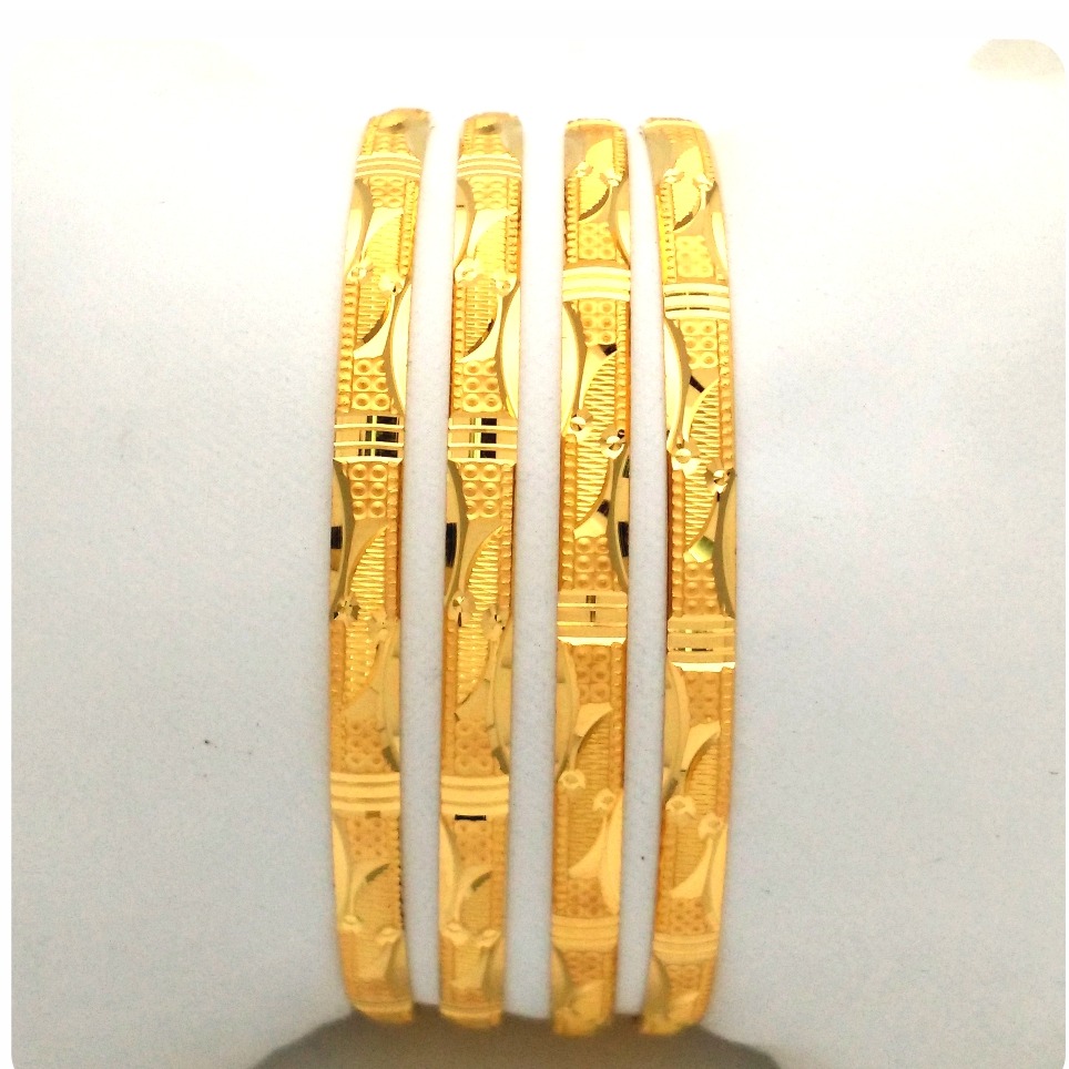Gold hallmark plain bangle - kn1182