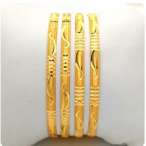 Gold hallmark plain bangle - kn1181