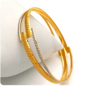 GOLD HALLMARK PLAIN LASER BANGLE - SLJ1136