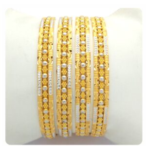 GOLD HALLMARK PLAIN LASER BANGLE - SLJ1127