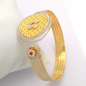 Gold hallmark lock bangle - ll1089