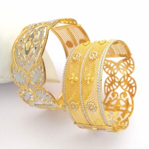 GOLD HALLMARK CNC + JALI + POLKI BANGLE - CLJ1081