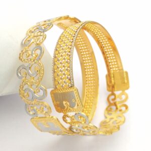 GOLD HALLMARK CNC + JALI BANGLE - CLJ1081