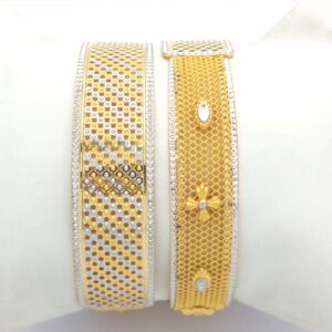 GOLD HALLMARK CNC + JALI + POLKI BANGLE - CLJ10778