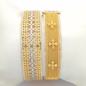 GOLD HALLMARK CNC + JALI + POLKI BANGLE - CLJ1077
