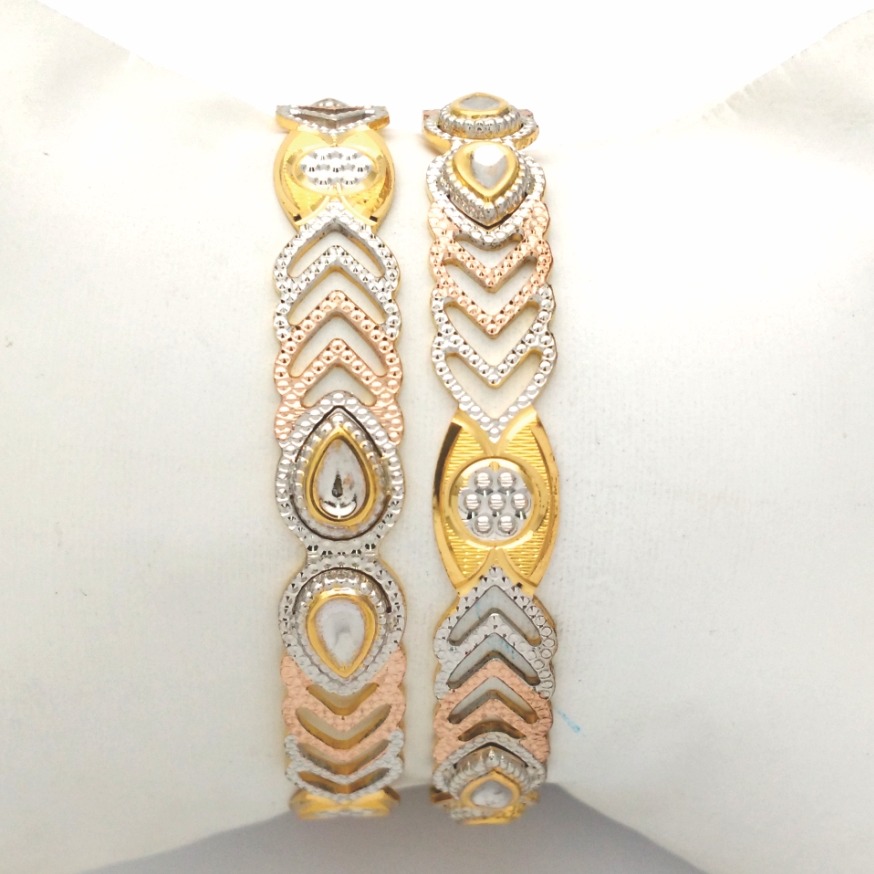 GOLD HALLMARK CNC + POLKI BANGLE - CLJ1067