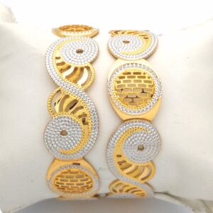 Gold hallmark cnc + JALI bangle - cLJ977
