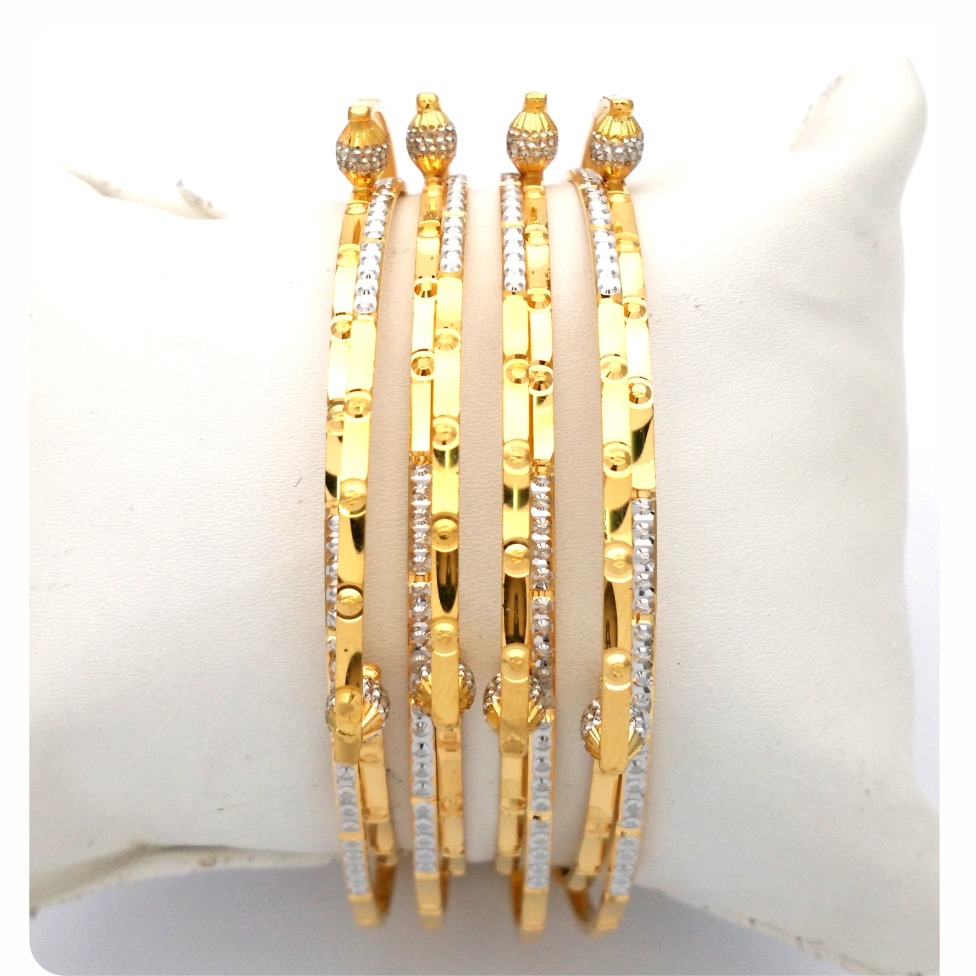 Gold Hallmark GLASS MANI Bangle - SML974