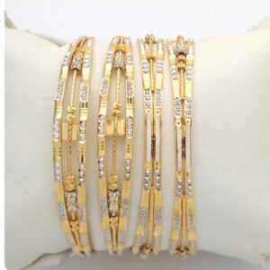 Gold hallmark glass mani bangle - sml969