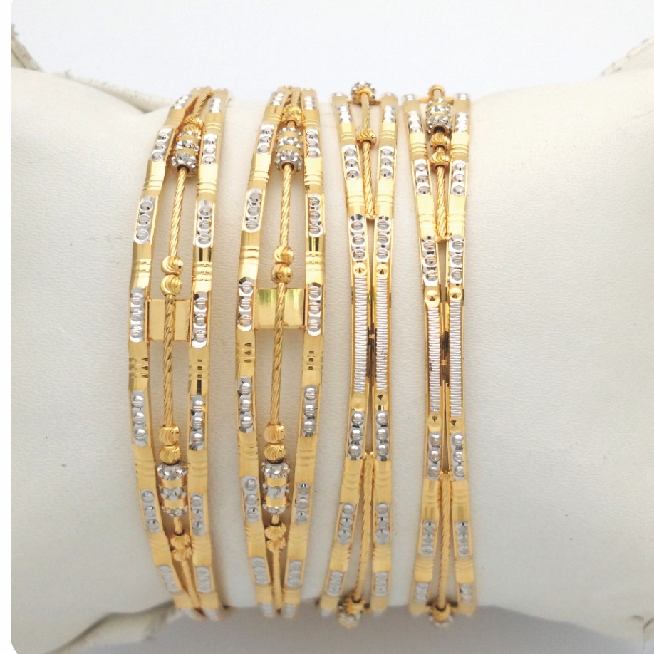 Gold hallmark glass mani bangle - sml969