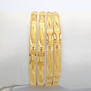 Gold Hallmark Hollo Bangle - Po968