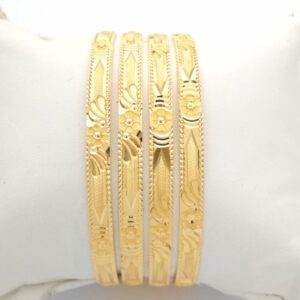 Gold Hallmark hollo bangle - hkp923