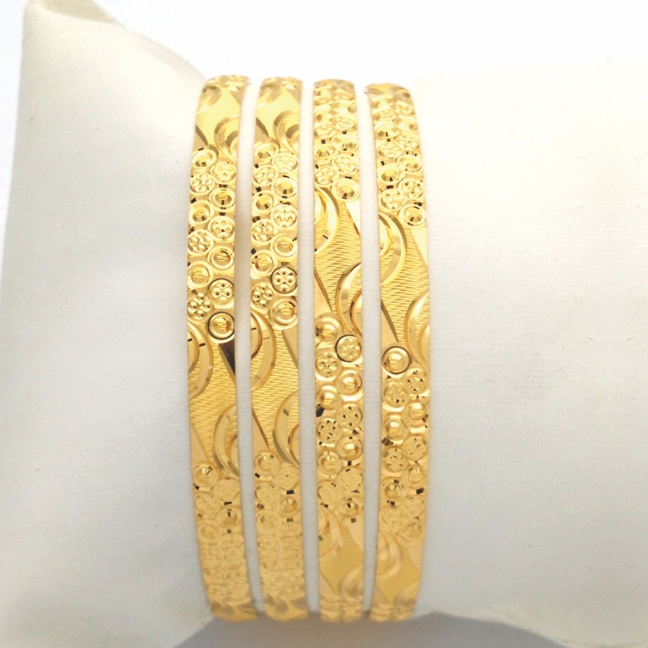 Gold Hallmark Plain Bangle - HRS904
