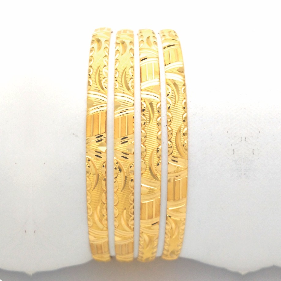 Gold Hallmark plain Bangle - HRS901
