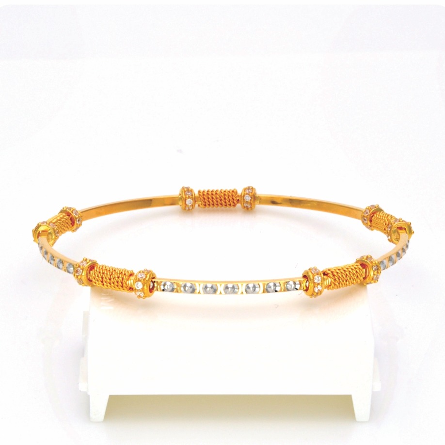 Gold hallmark casting stone bangle - cct864