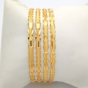 Gold hallmark kanas + die bangle - dd830
