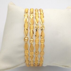 Gold hallmark kanas + die bangle - dd829