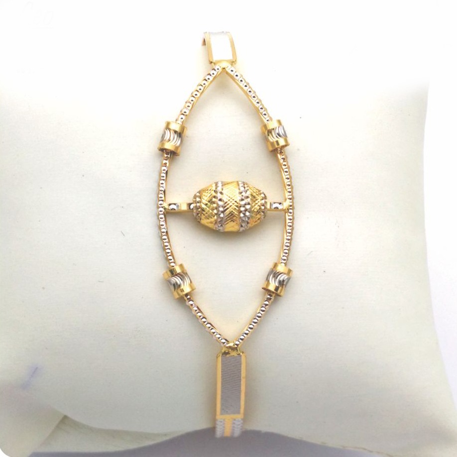 Gold Hallmark PLAIN + MANI Bangle - SML780
