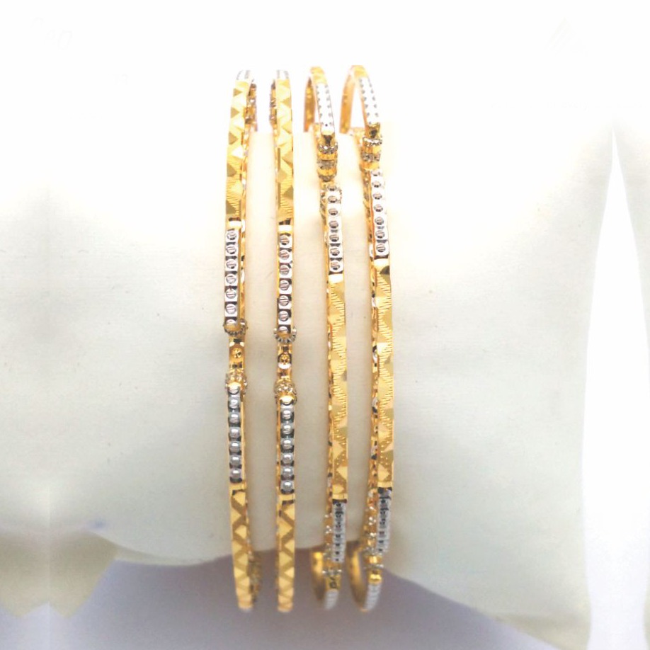 Gold hallmark PLAIN + MANI bangle - SML773