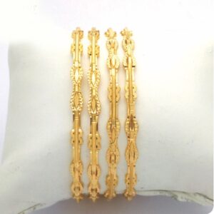 Gold hallmark PLAIN LASER bangle - SLJ772