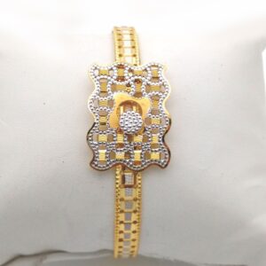 Gold hallmark cnc lock bangle - ll736