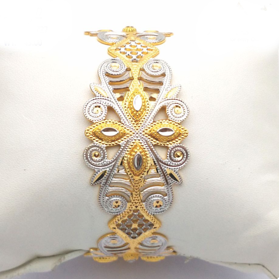 Gold hallmark cnc +polki bangle - CLJ727