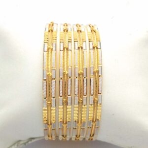Gold Hallmark Plain + Tar Mani Bangle - Sml714