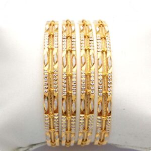 Gold Hallmark Plain + Tar Mani Bangle - Sml713