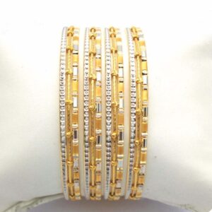 Gold Hallmark Plain + Tar Mani Bangle - Sml711