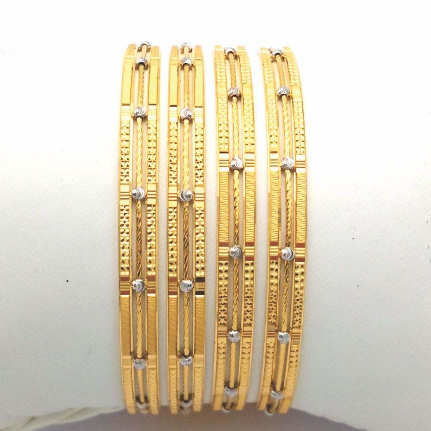 Gold Hallmark Plain + Tar Mani Bangle - Sml707