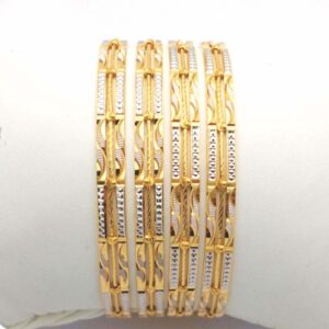 Gold Hallmark Plain + Tar Mani Bangle - Sml705