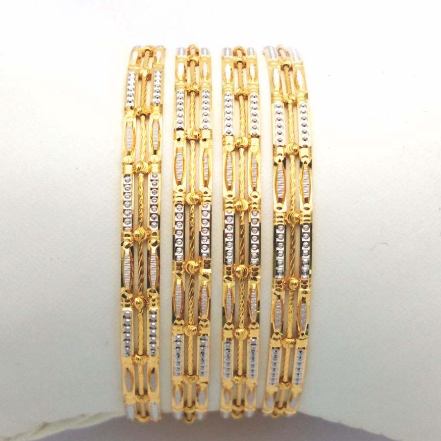 Gold hallmark plain + tar mani bangle - sml704
