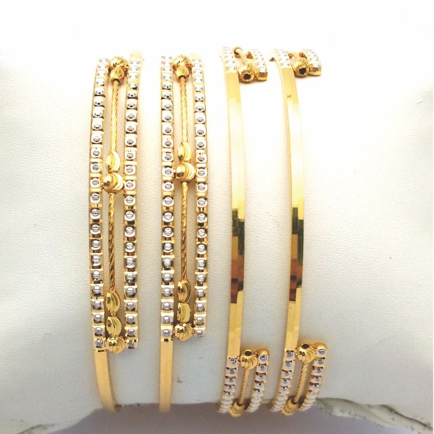 Gold Hallmark Plain + tar + Mani Bangle - sml690