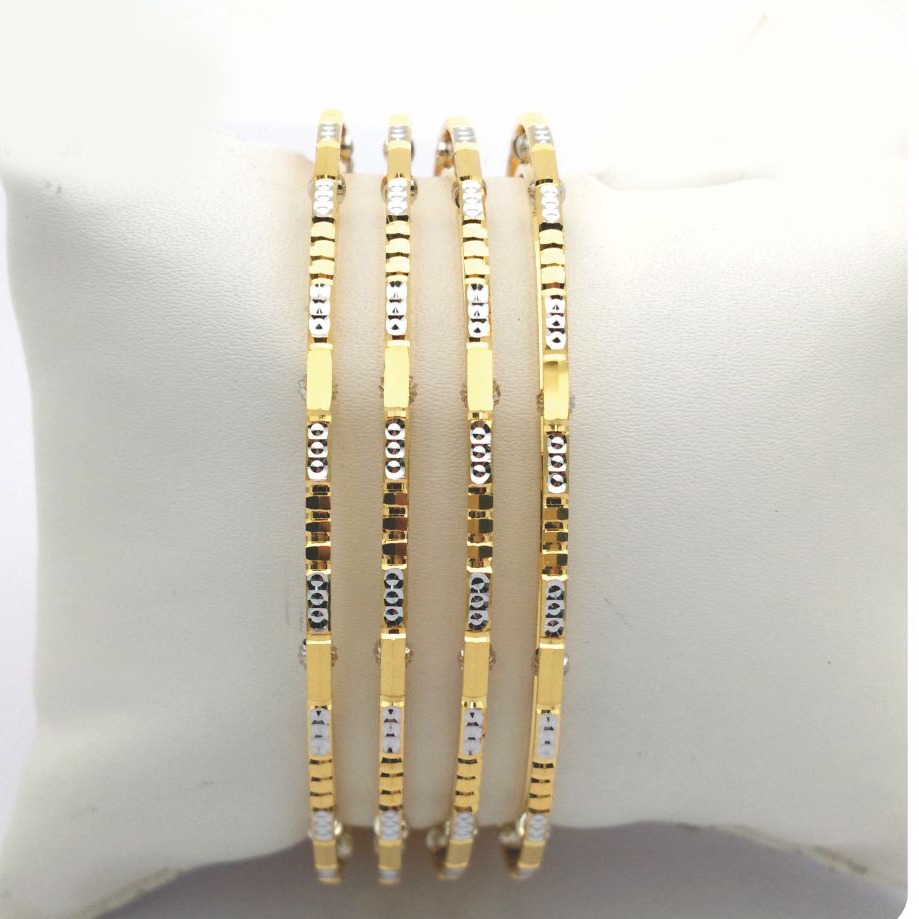 Gold Hallmark Plain + Mani Bangle - Sml689