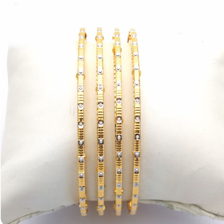 Gold Hallmark Plain + Mani Bangle - Sml687