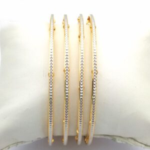 Gold Hallmark Plain + Mani Bangle - Sml688