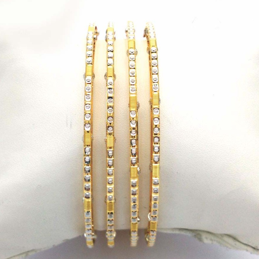 Gold Hallmark Plain + Mani Bangle - Sml686