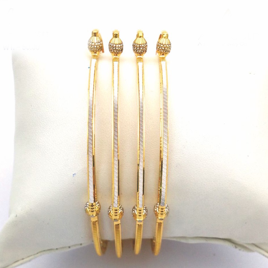 Gold hallmark plain + mani bangle - sml683