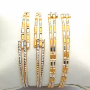 Gold hallmark plain laser bangle - slj669