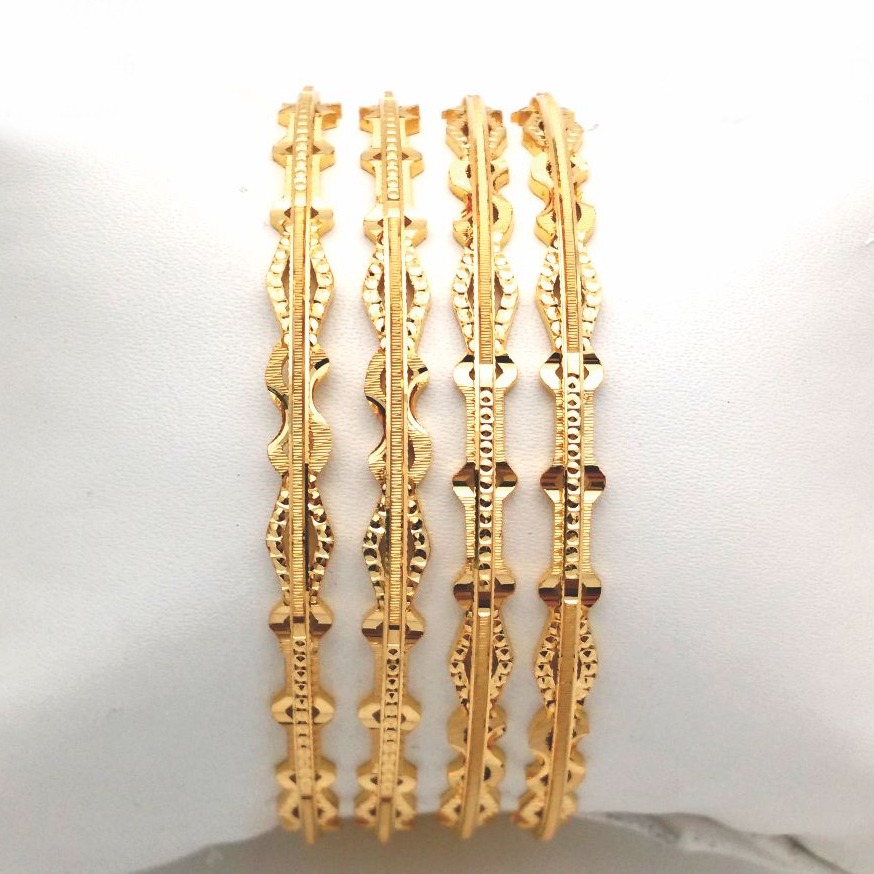 Gold hallmark plain laser joint bangle - slj346