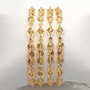 Gold Hallmark Plain Laser Joint Bangle - Slj343